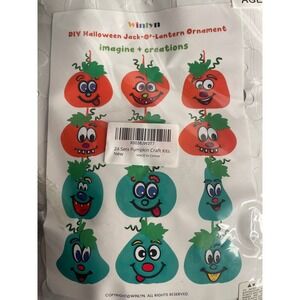 Winlyn 24 Sets DIY Halloween Jack-O-Lantern Pumpkin Ornament Craft Kits Kids New